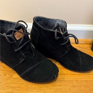 Toms Black Suede Ankle Boots